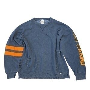 LF • Furst Of A Kind Upcycled Distressed Logo Sweatshirt Gray OSFM